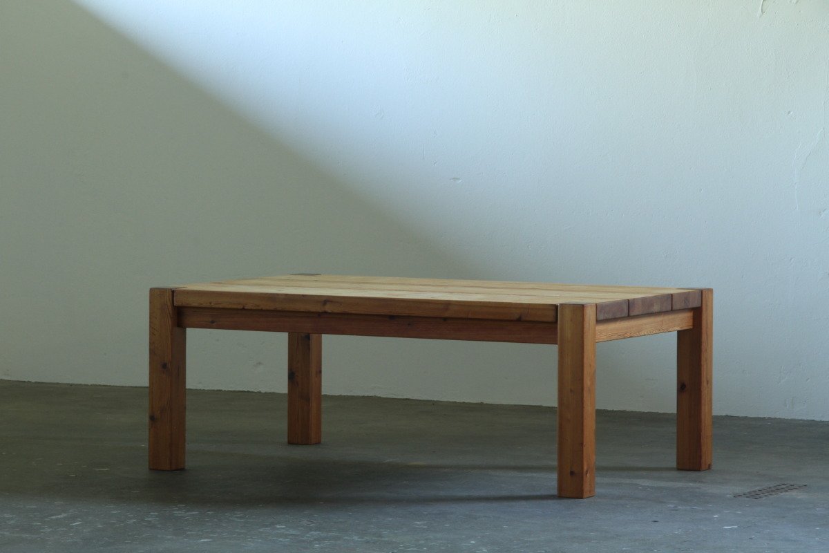 Danish Solid Pine Wood Coffee Table 1970/80s