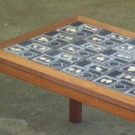 Danish Teak Coffee Table with Ceramic Tile Top, 1960s mid century modern
