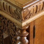 Handcrafted 1960s Danish Oak Desk, Deep Patina, Sculptural Mid-Century design