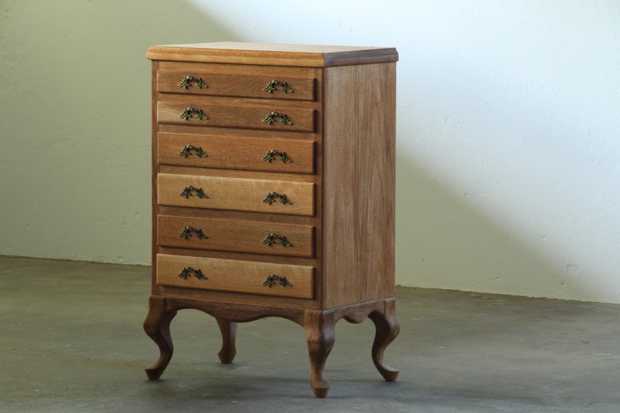 Vintage Danish Mid-century modern 1967 Highboy 6 Drawer Dresser in Oak, 1960