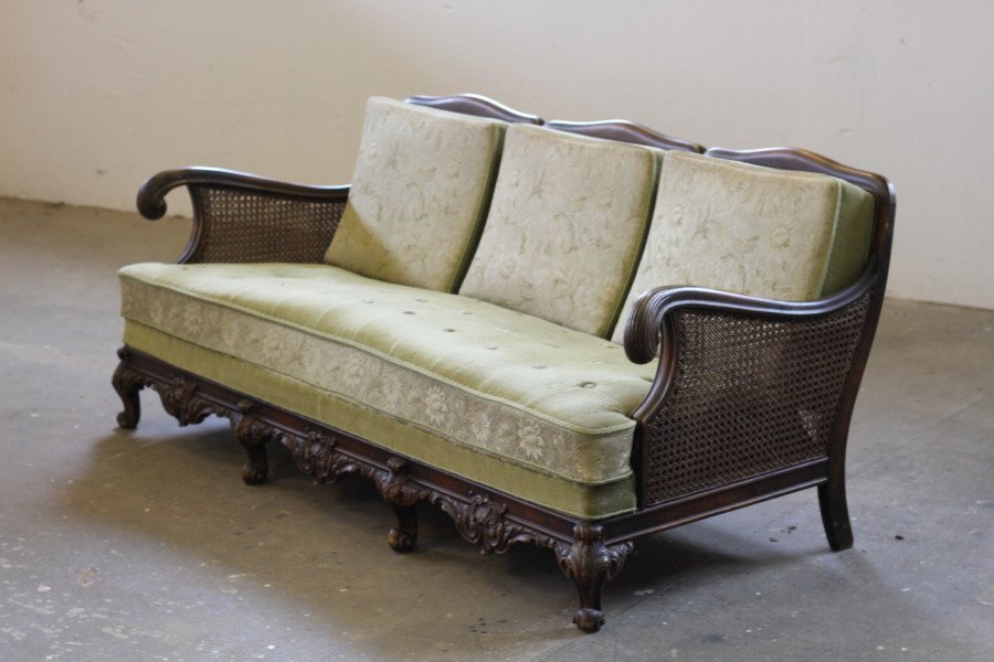 Vintage Bergere Sofa from 1900s, French Inspired, Danish Craftmanship