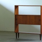Danish Mid-Century Teak Bookcase with Sliding Doors, 1960s