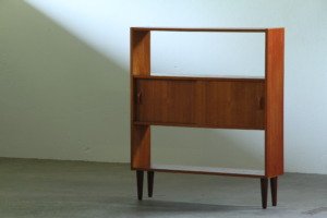 Danish Mid-Century Teak Bookcase with Sliding Doors, 1960s