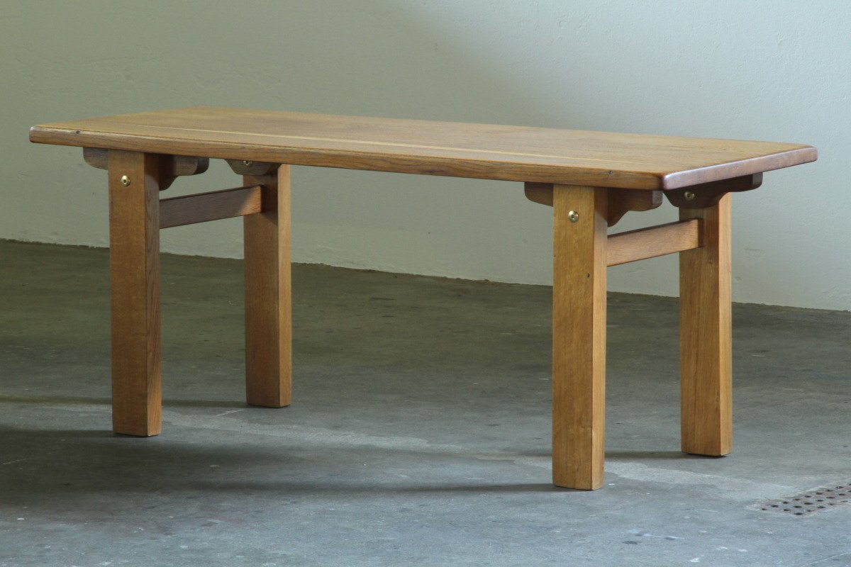 Solid Oak Coffee Table by Unknown Carpenter, Europe, 1960s–1970s