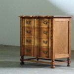 Small Brutalist Danish Oak Chest of Drawers or Bedside Table, Denmark, 1960s