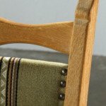Vintage set of 6 Brutalist Oak Dining Chairs