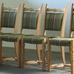 Vintage set of 6 Brutalist Oak Dining Chairs