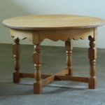 Vintage Small Brutalist Solid Oak Coffee Table Style of Henning Kjærnulf, 1960s
