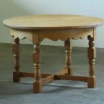 Vintage Small Brutalist Solid Oak Coffee Table Style of Henning Kjærnulf, 1960s