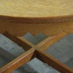 Vintage Small Brutalist Solid Oak Coffee Table Style of Henning Kjærnulf, 1960s