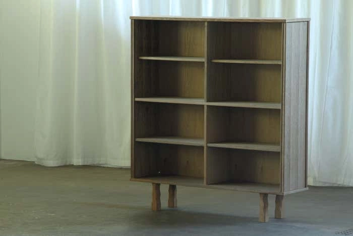 Vintage One-of-a-Kind 1960s Danish Oak Bookcase with Sculptural Legs