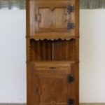 1960s Corner Cabinet in Solid Oak brutalist style of Kjærnulf, Danish Modern