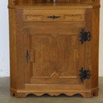1960s Corner Cabinet in Solid Oak brutalist style of Kjærnulf, Danish Modern
