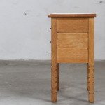Vintage 1960s Danish three-drawer Oak Side Table, Henning Kjærnulf style