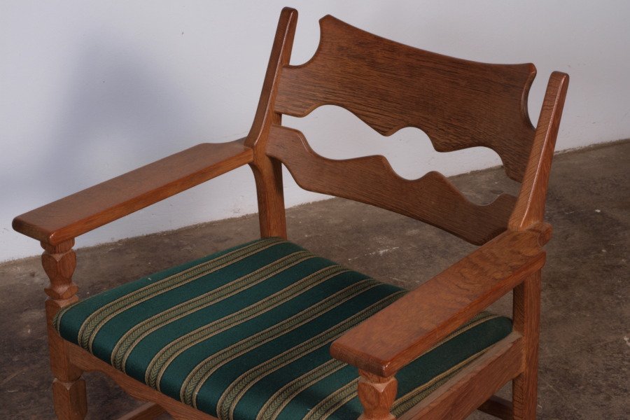 Razorblade Danish Brutalist Lounge Chair Henning Kjærnulf, 1960s Danish