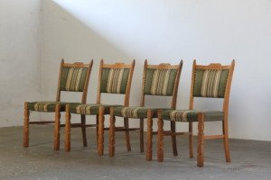 Vintage Danish Brutalist Oak Dining Chairs, Henning Kjærnulf style, 1960s