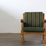 Vintage Solid Oak Danish Brutalist Lounge Chair, Henning Kjærnulf style, 1960s