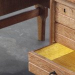 Vintage Mid-Century Solid Oak Desk with 6 drawers, Kjærnulf style, Denmark 1960s