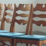 Vintage set of Razorblade Dining Chairs High Back, Henning Kjærnulf Denmark 60s