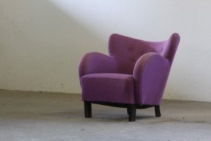 Vintage Danish 1930s Club Lounge Chair, Style of Fritz Hansen & Flemming Lassen