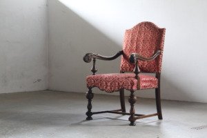 Vintage 19th Century Danish Baroque Oak Armchair – Louis XV style