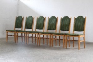 Vintage Danish Oak Dining Chairs, style of Henning Kjærnulf, 1960s, Set of 6
